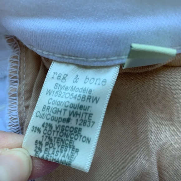 NWOT Rag & Bone Tomboy Skinny Stretch Jeans White Casual Denim Women’s 32 - Picture 8 of 11